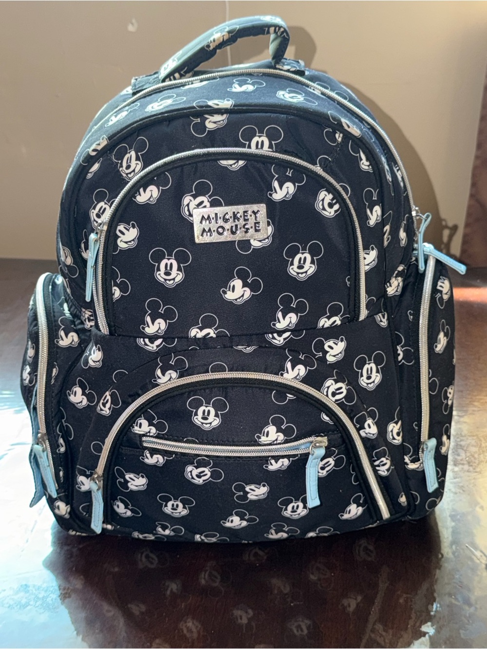 Black & Blue Disney Mickey Mouse 
Diaper Bag Backpack Tote with 14
Pockets!
